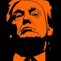 Orange face of Donald Trump