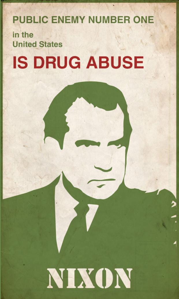 Poster of Nixon about the drug war