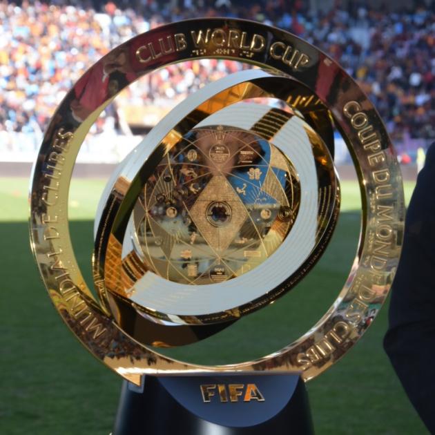  The Club World Cup trophy at the Radès Olympic Stadium 