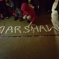 Candles spelling out Marshawn