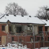 Building being demolished