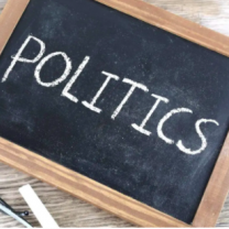 Politics written on a chalkboard